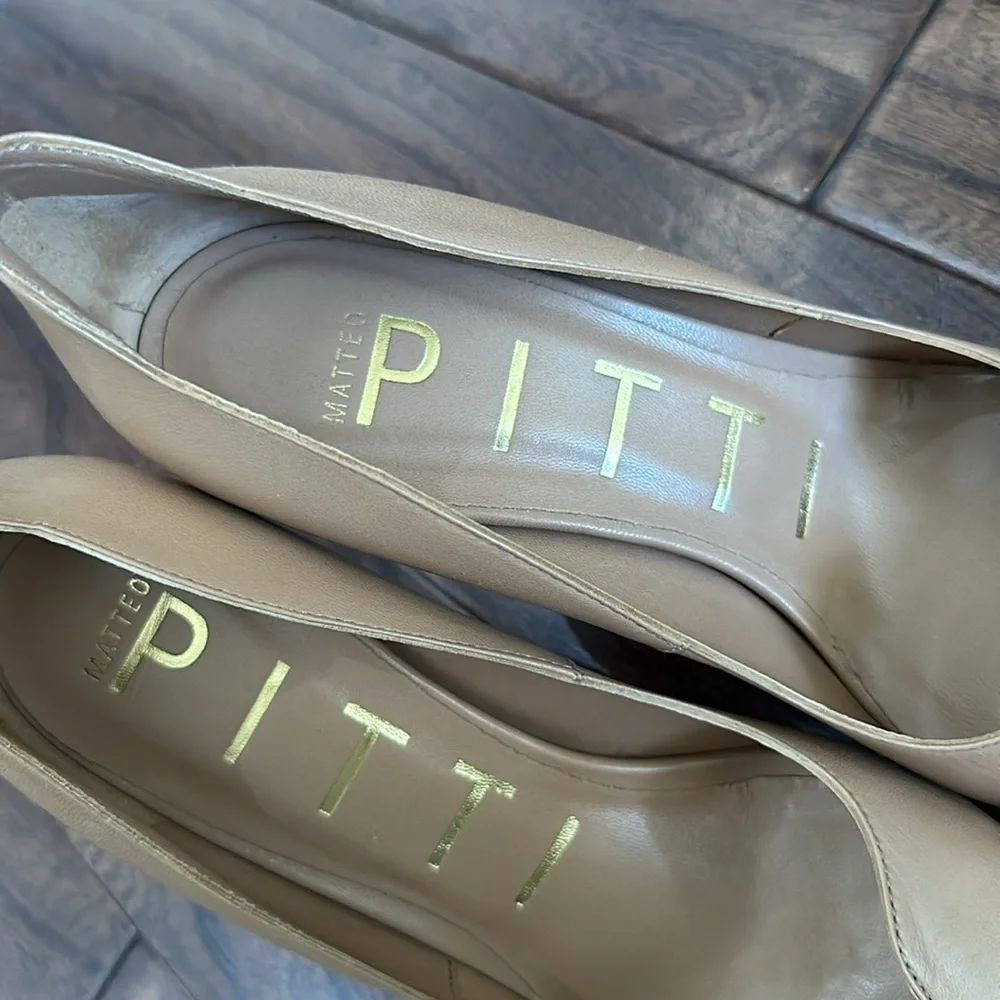 ๐ง๐ผโโ๏ธ ๐ซ ๐ NWTB MATTEO PITTI SCALLOPED PUMPS Color tan Size 7 TTS EU 38 - Picture 7 of 10